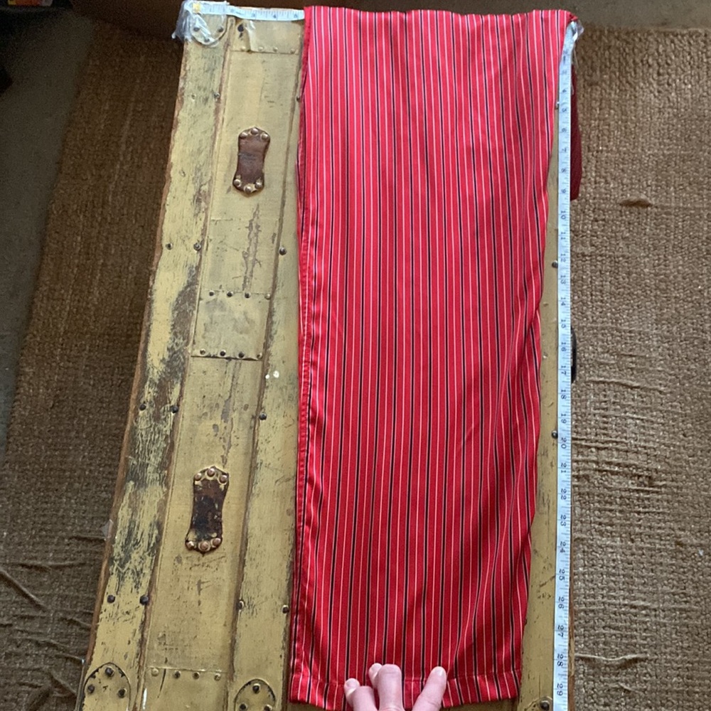 RALPH LAUREN CHAPS RED STRIPE SILKY LS BUTTON DOWN TOP DRAWSTRING PJ PANTS SET M - Picture 15 of 17